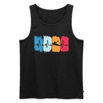 kayak canoe retro heartbeat kayaking paddle boat - Men's Premium Organic Tank Top - charcoal grey - Front - AI Model Male 185 dark (185cm)