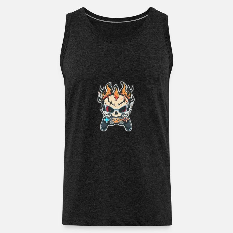Skullhead Controller - Männer Premium Bio Tank Top - Anthrazit