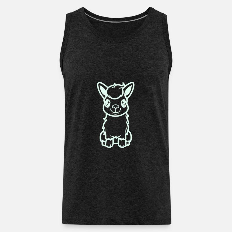 lama al paka comic - Männer Premium Bio Tank Top - Anthrazit