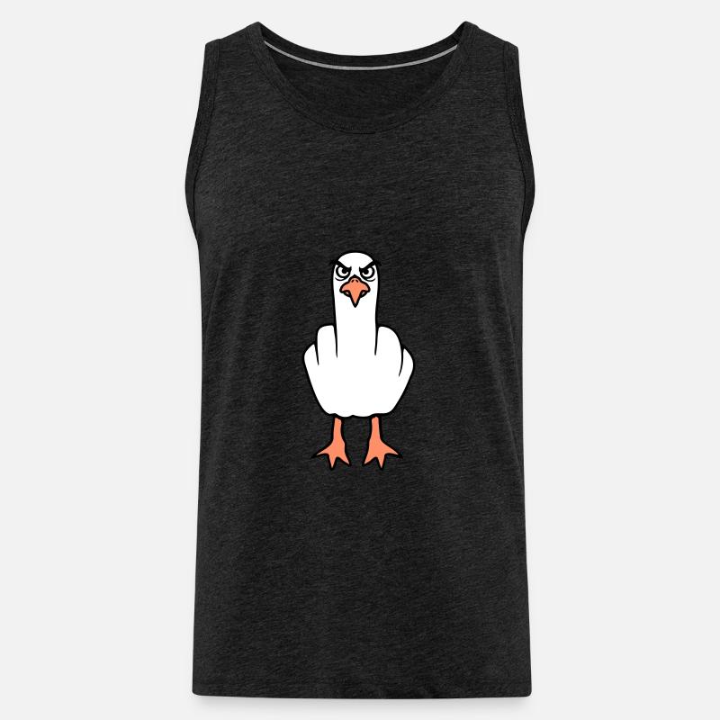 Möwe Mittelfinger Beleidigung Stinkefinger frech - Männer Premium Bio Tank Top - Anthrazit