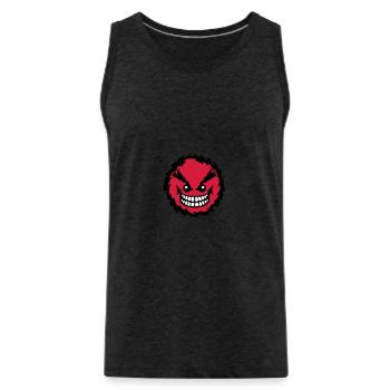 smiley feroce mechant dent 27 - Débardeur bio Premium Homme - charbon - Devant - AI Model Male 185 dark (185cm)