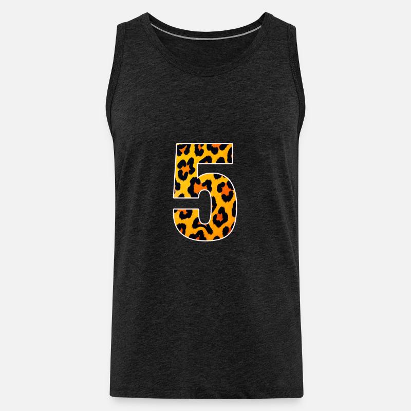 Leopard 5 Fellmuster - Männer Premium Bio Tank Top - Anthrazit