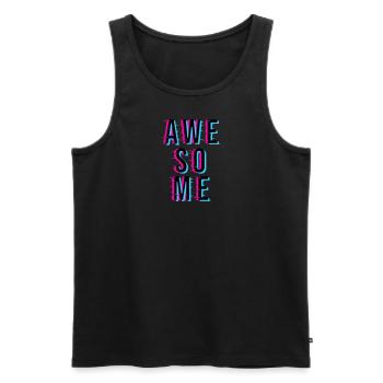 AWESOME - Men's Premium Organic Tank Top - charcoal grey - Front - AI Model Male 185 dark (185cm)
