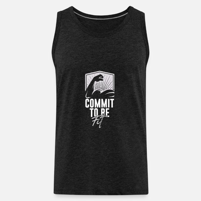 commit to be fit - Men's Premium Organic Tank Top - charcoal grey