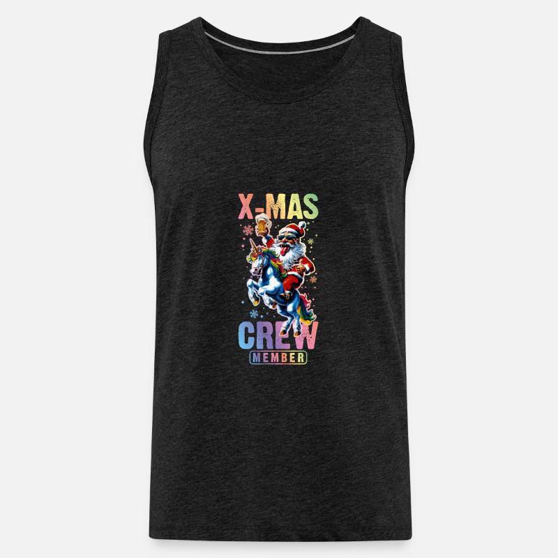 Weihnachts Crew Weihnachtsmann Einhorn - Männer Premium Bio Tank Top - Anthrazit