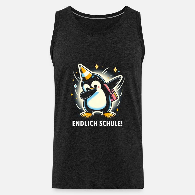 Pinguin Schule - Männer Premium Bio Tank Top - Anthrazit
