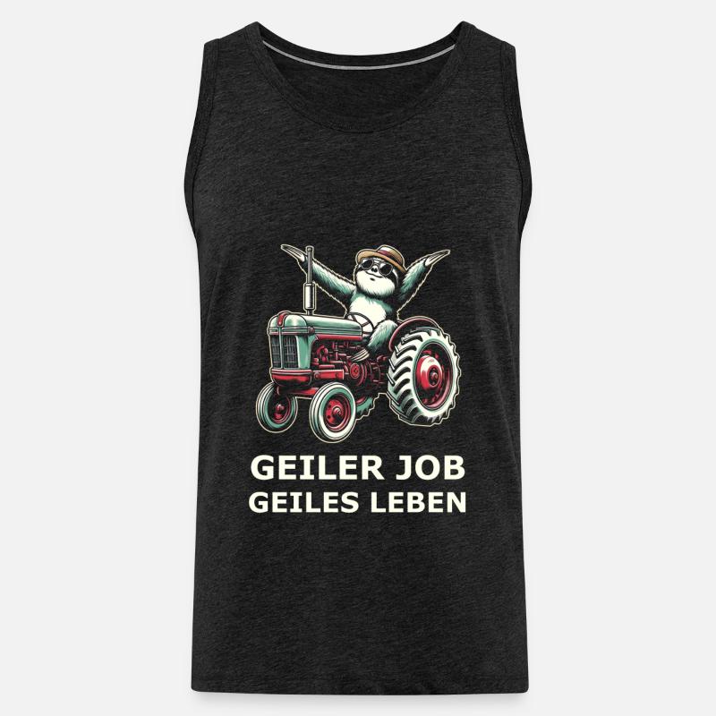 Traktor - Männer Premium Bio Tank Top - Anthrazit