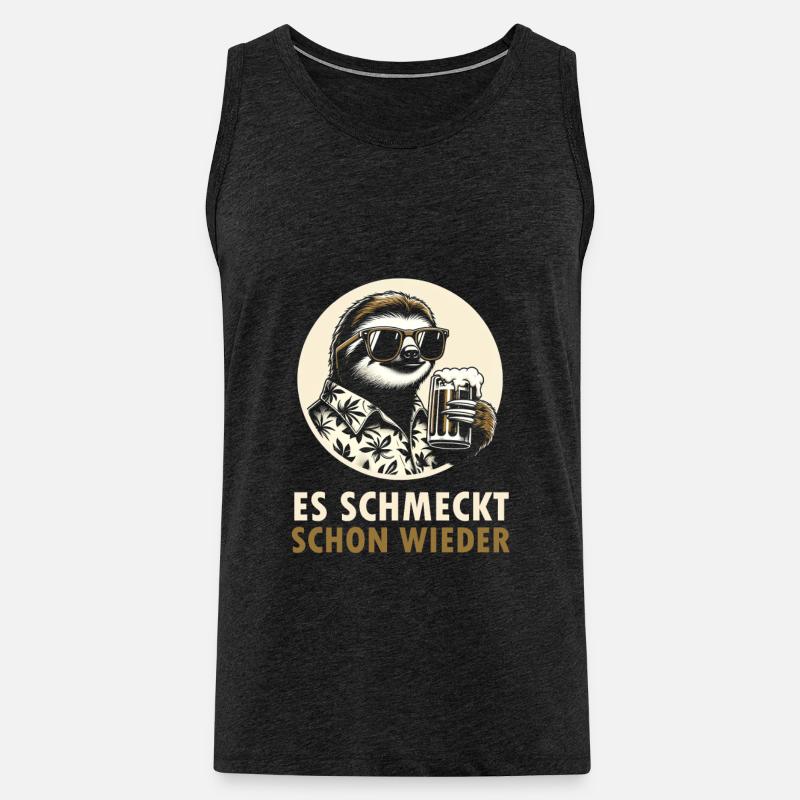 Faultier Bier - Männer Premium Bio Tank Top - Anthrazit