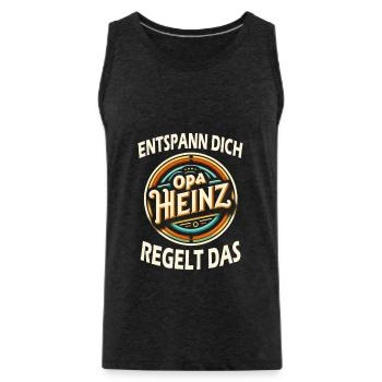 Opa Heinz - Männer Premium Bio Tank Top - Anthrazit - Vorne - AI Model Male 185 dark (185cm)