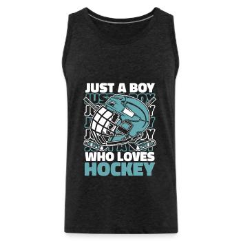 Sports de hockey sur glace - Débardeur bio Premium Homme - charbon - Devant - AI Model Male 185 dark (185cm)