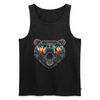 Ours Grizzli Ours brun Ours - Débardeur bio Premium Homme - charbon - Devant - Alexander (188cm)