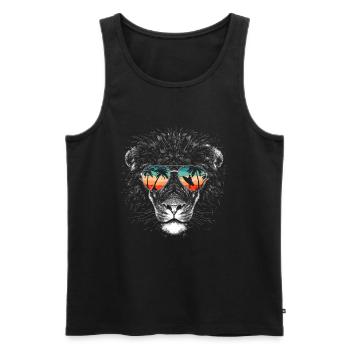 Lion Lion Animal Africa - Men's Premium Organic Tank Top - charcoal grey - Front - AI Model Male 185 dark (185cm)