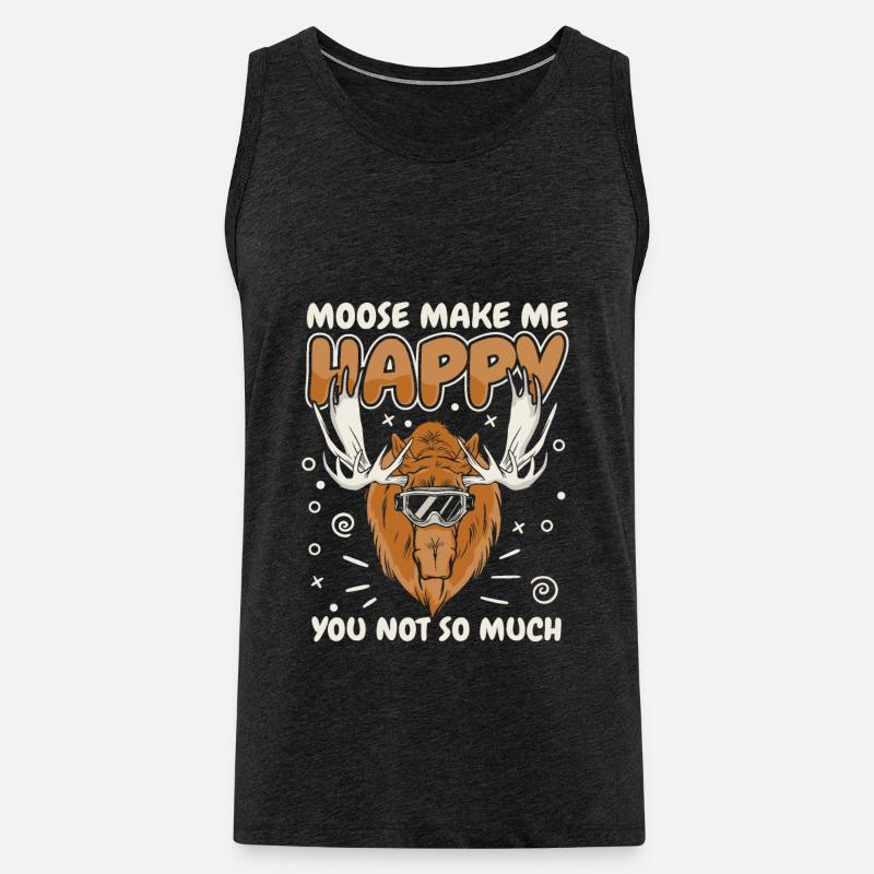 Elch Elche Hirsch Tier - Männer Premium Bio Tank Top - Anthrazit