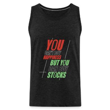 Stock Trading Trader Exchange Trading Stocks - Men's Premium Organic Tank Top - charcoal grey - Front - AI Model Male 185 dark (185cm)