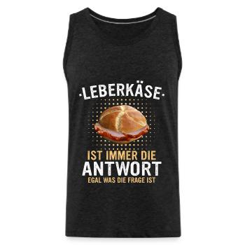 Leberkäs Bayern Leberkas Semmel Fleischkäse - Männer Premium Bio Tank Top - Anthrazit - Vorne - AI Model Male 185 dark (185cm)