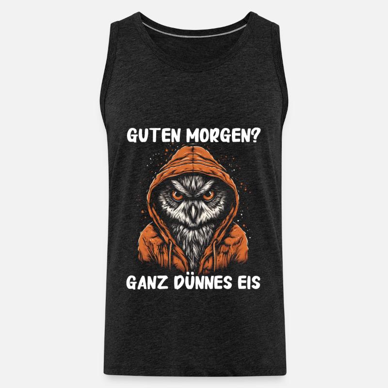 Nachteule Eule Eulen Vogel - Männer Premium Bio Tank Top - Anthrazit