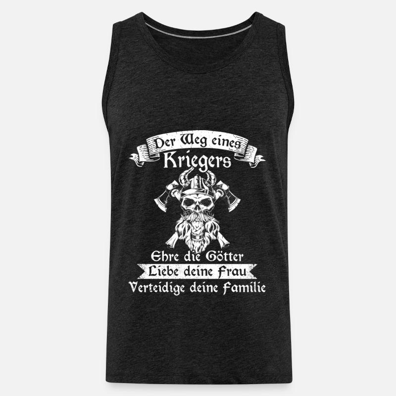 Wikinger Nordisch Krieger Valhalla - Männer Premium Bio Tank Top - Anthrazit