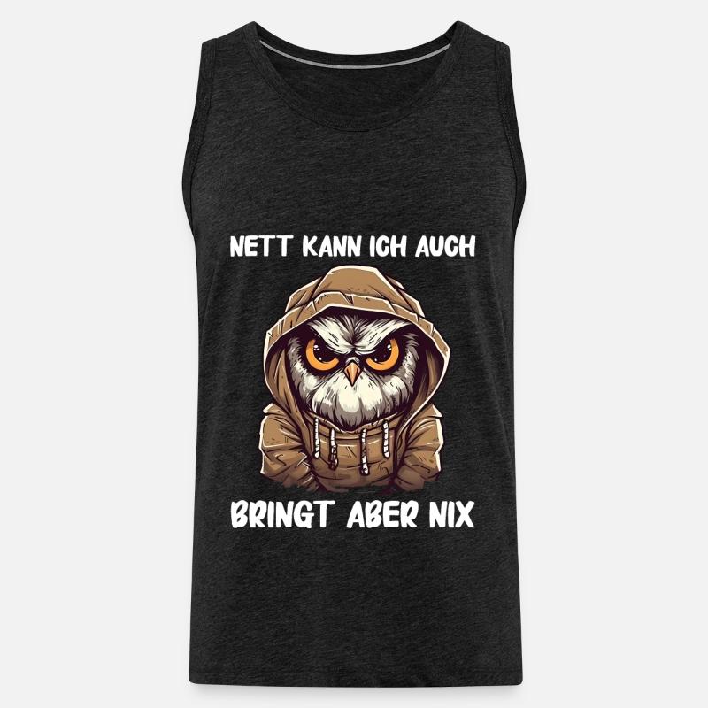 Nachteule Eule Eulen Vogel - Männer Premium Bio Tank Top - Anthrazit