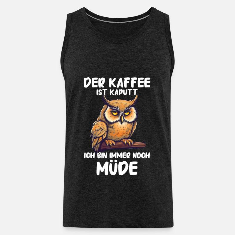 Nachteule Eule Eulen Vogel - Männer Premium Bio Tank Top - Anthrazit