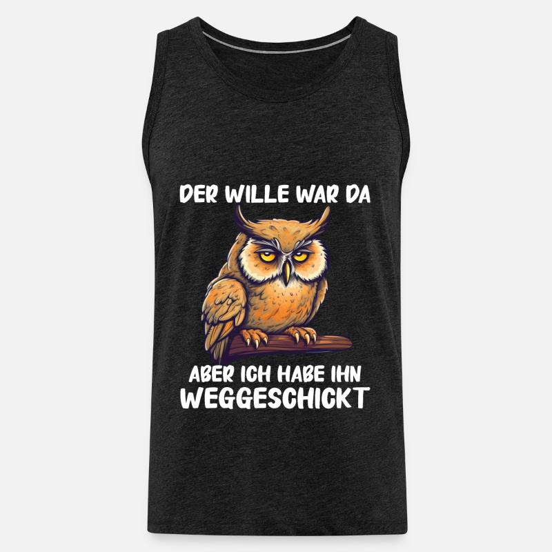 Nachteule Eule Eulen Vogel - Männer Premium Bio Tank Top - Anthrazit