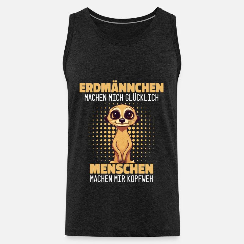 Erdmännchen Scharrtier Tier - Männer Premium Bio Tank Top - Anthrazit