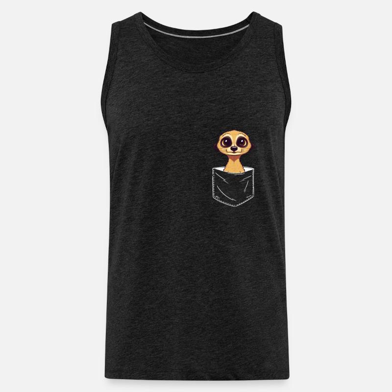 Erdmännchen Scharrtier Tier - Männer Premium Bio Tank Top - Anthrazit