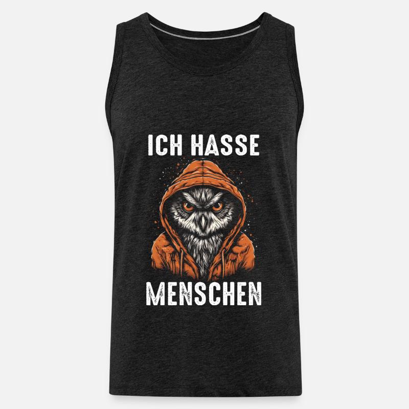 Nachteule Eule Eulen Vogel - Männer Premium Bio Tank Top - Anthrazit