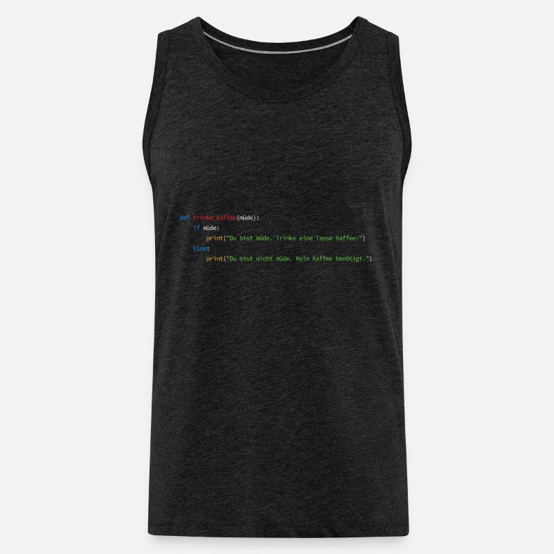 Programista Informatyk Nerd Inżynier oprogramowania - Ekologiczny tank top męski Premium - antracytowy