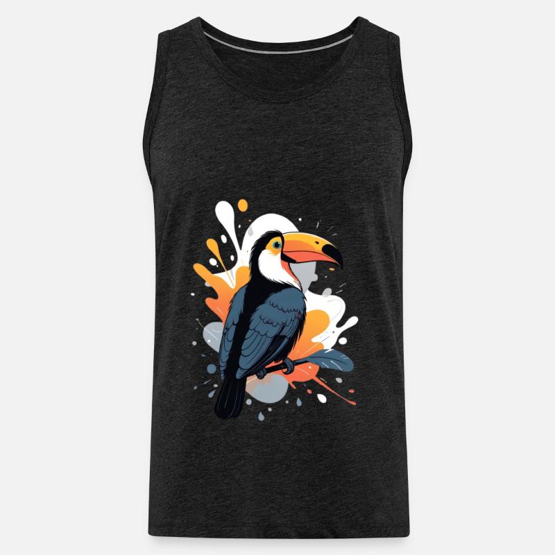 Tukan Farbexplosion - Männer Premium Bio Tank Top - Anthrazit