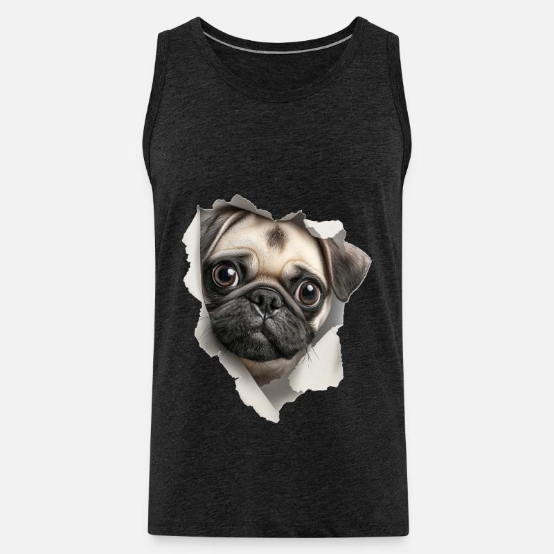 Mops - Ekologiczny tank top męski Premium - antracytowy