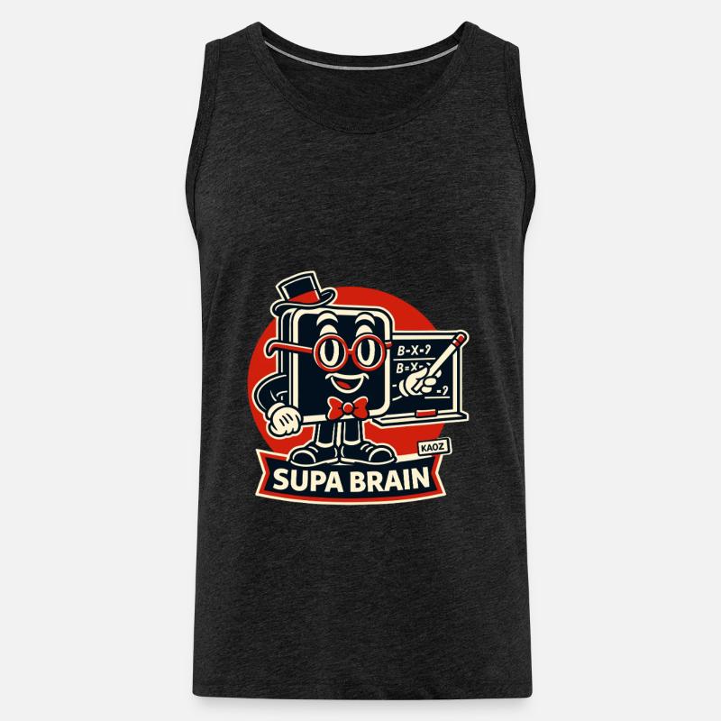 Supa Brain Brain Math Hero - Canottiera ecologica premium da uomo - antracite