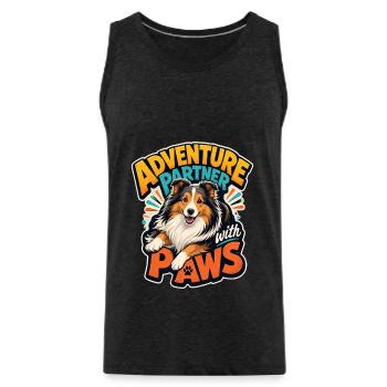 Shetland Shepherd - Men's Premium Organic Tank Top - charcoal grey - Front - AI Model Male 185 dark (185cm)