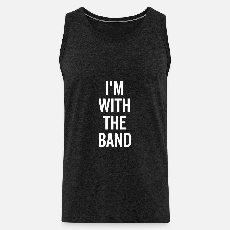 Ich bin bei der Band - Männer Premium Bio Tank Top - Anthrazit