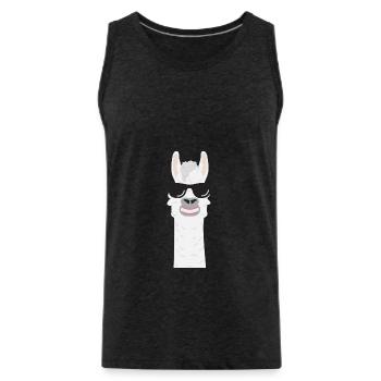 Alpaca Lama Cool Party Alpaka - Männer Premium Bio Tank Top - Anthrazit - Vorne - Alexander (188cm)