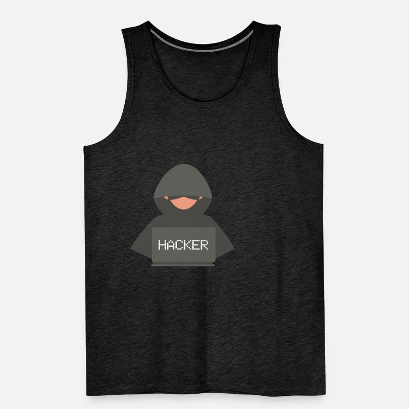 Développeur Hacker Coder Black Hat Débardeur bio Premium Homme