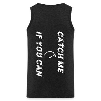 Catch Me If You Can Tacho weiss personalisierbar - Männer Premium Bio Tank Top - Anthrazit - Hinten - AI Model Male 185 dark (185cm)