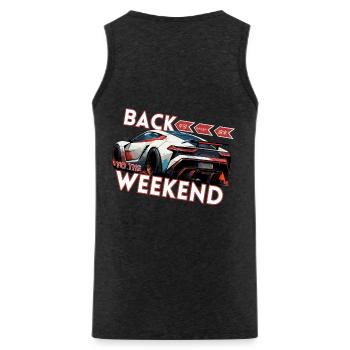 Back to the Weekend - Männer Premium Bio Tank Top - Anthrazit - Hinten - Alexander (188cm)