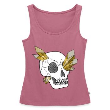 Kristallschädel - Mensch (von Leni Riosa) - Frauen Premium Organic Tank Top - Mauve - Vorne - AI Model Female 172 light (172cm)