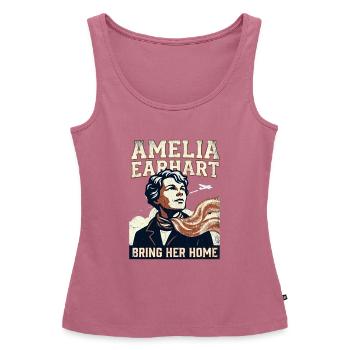 Amelia Earhart – Bring Her Home - Women’s Premium Organic Tank top - mauve - Front - AI Model Female 172 light (172cm)