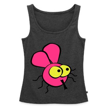 Fliege - Frauen Premium Organic Tank Top - Anthrazit meliert - Vorne - AI Model Female 172 light (172cm)