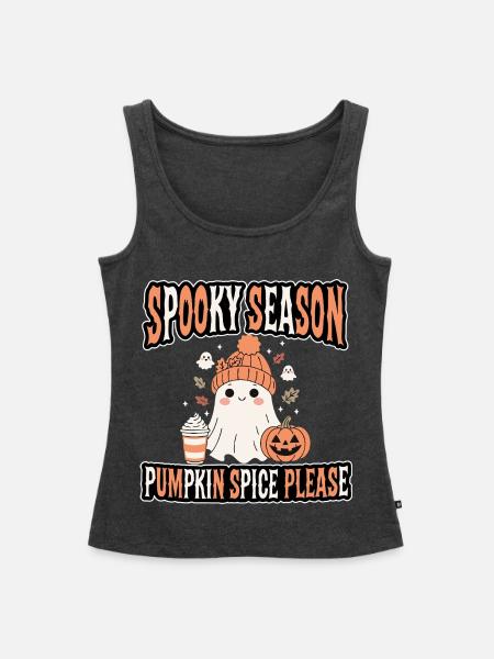 Spooky Season – Pumpkin Spice - Frauen Premium Organic Tank Top - Anthrazit meliert