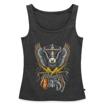 Leitungsmonteur Freileitungsmonteur - Frauen Premium Organic Tank Top - Anthrazit meliert - Vorne - AI Model Female 172 light (172cm)