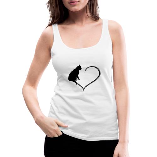 Coeur de chat noir - Débardeur Premium Femme