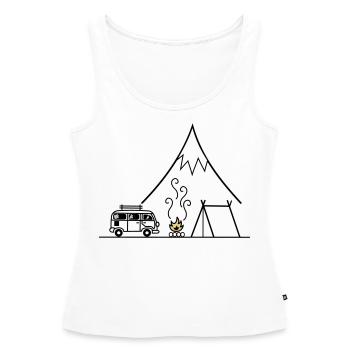 Campfire Camping Trip - Women’s Premium Organic Tank top - white - Front - AI Model Female 172 light (172cm)