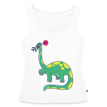 Dinosaurier hat schlechte Laune - Frauen Premium Organic Tank Top - Weiß - Vorne - AI Model Female 172 light (172cm)