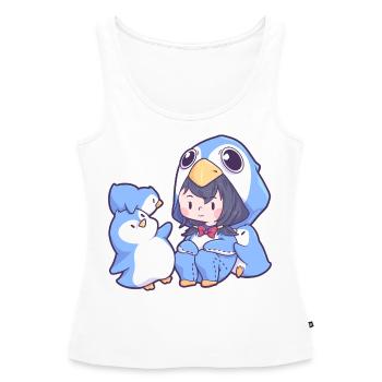 Costume de pingouin fille Pôle Sud Pôle Nord - Débardeur bio Premium Femme - blanc - Devant - AI Model Female 172 light (172cm)