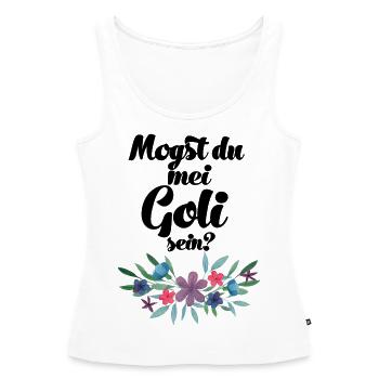 Mogst du mei Goli sein Patentante fragen Taufe - Frauen Premium Organic Tank Top - Weiß - Vorne - AI Model Female 172 light (172cm)