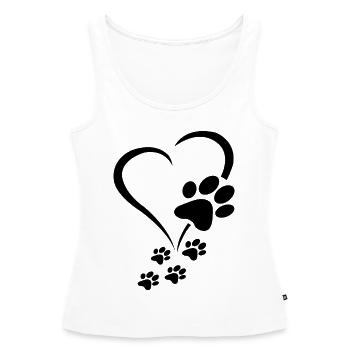 Patte de chien Cœur de bébé chiens - Pattes de chien Cœurs Patte de chien - Débardeur bio Premium Femme - blanc - Devant - AI Model Female 172 light (172cm)