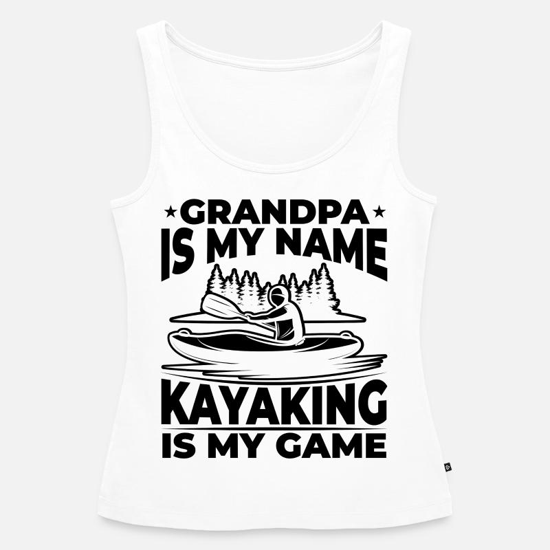 Papi est mon nom Le kayak est mon jeu - Papi - Débardeur bio Premium Femme - blanc