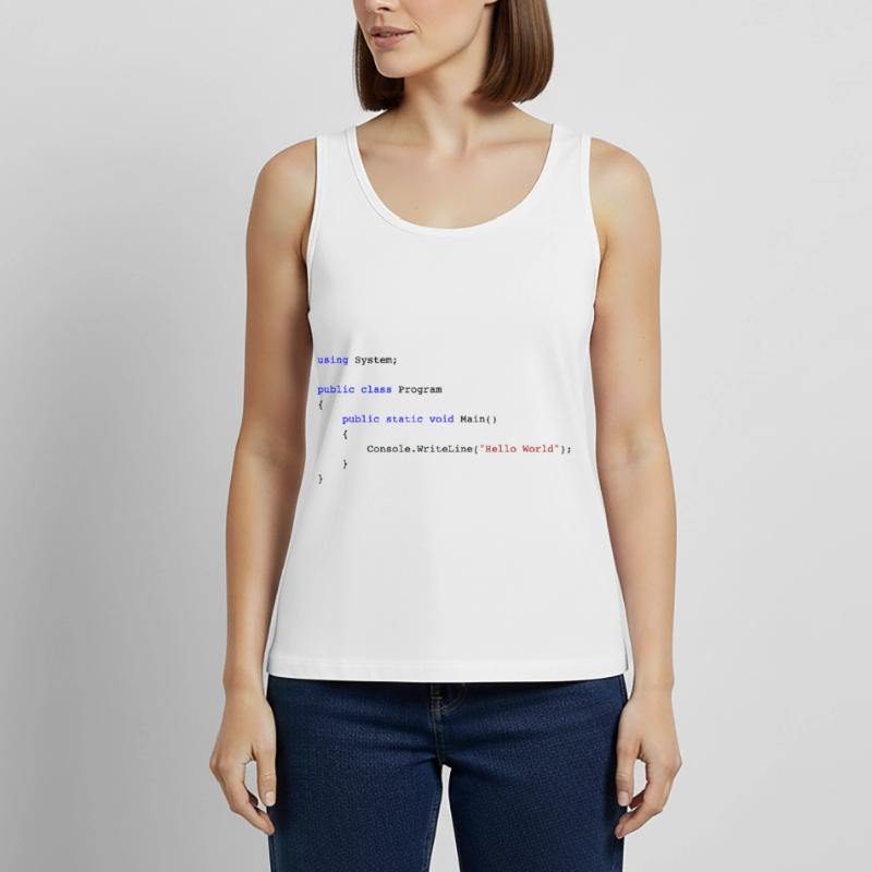 C# .NET Code Hello World Programmierer Geschenk Frauen Premium Organic Tank Top